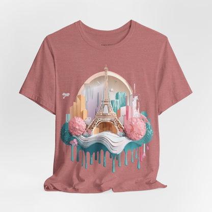 Natural Cotton Tee Shirt - Beautiful Places Collection - Paris Printify