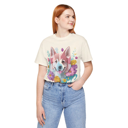 Natural Cotton Tee Shirt with Dog Printify