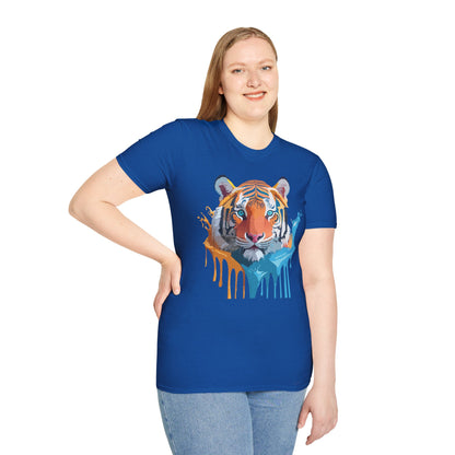 Tiger Shirt Unisex Animal Tee Ring Spun Cotton Gildan Softstyle Short Sleeve