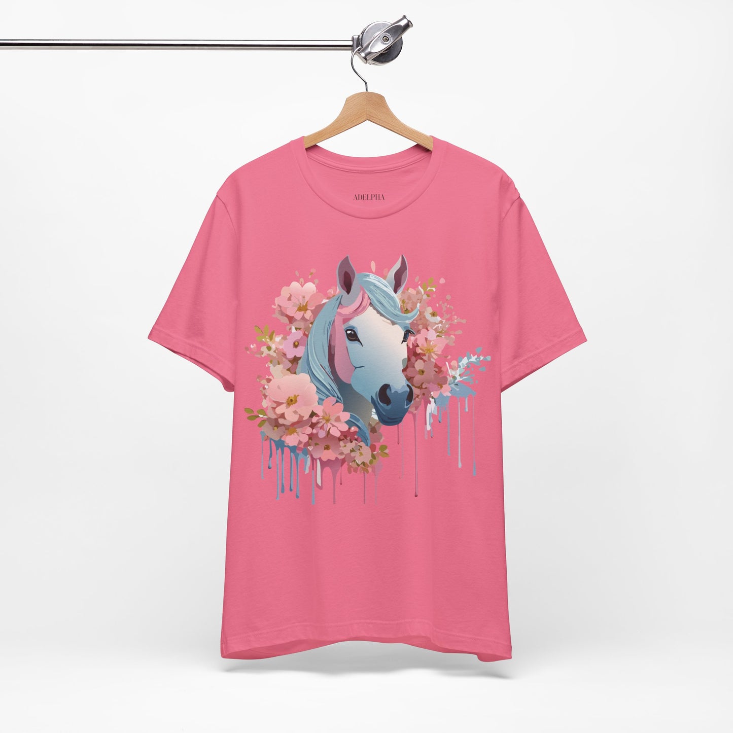 Natural Cotton Tee Shirt with Horse