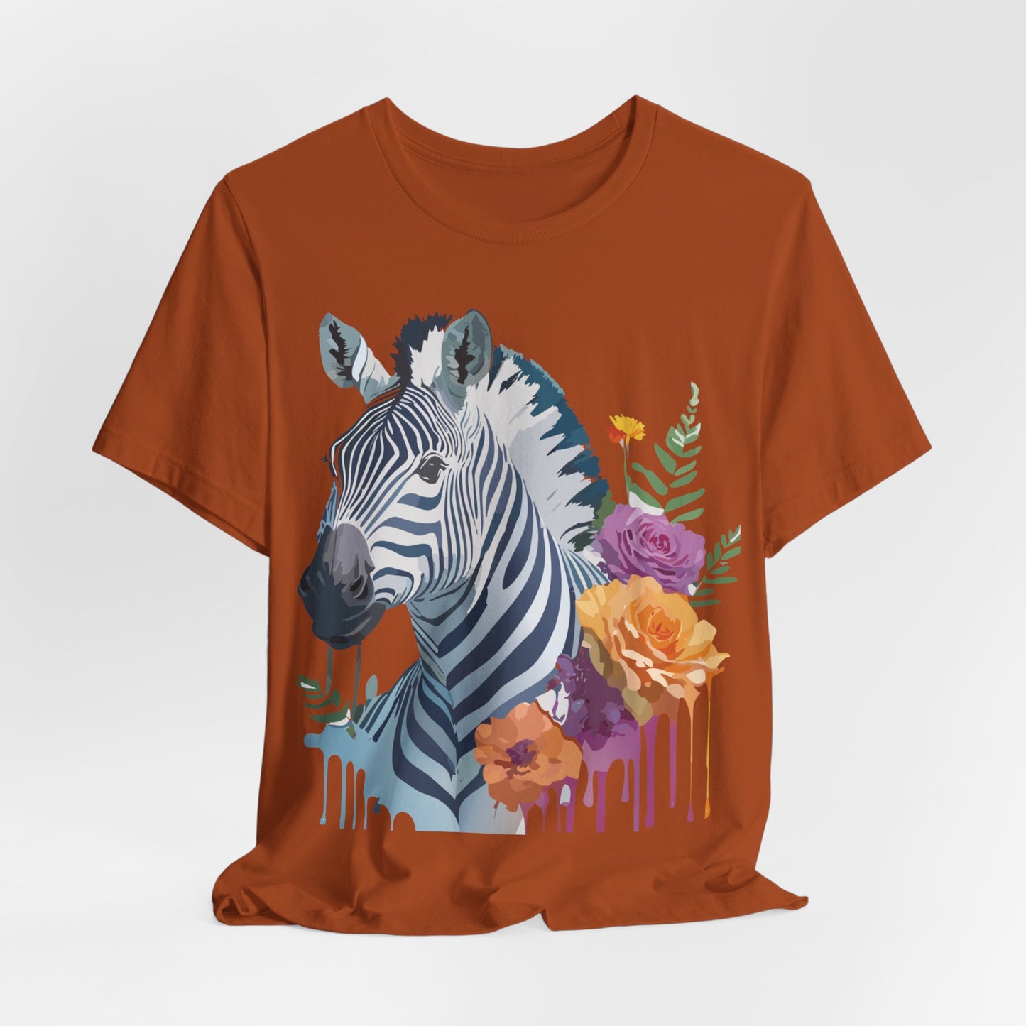 Natural Cotton Tee Shirt with Zebra