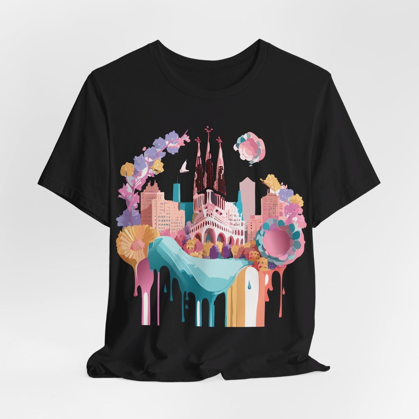 Natural Cotton Tee Shirt - Beautiful Places Collection - Barcelona