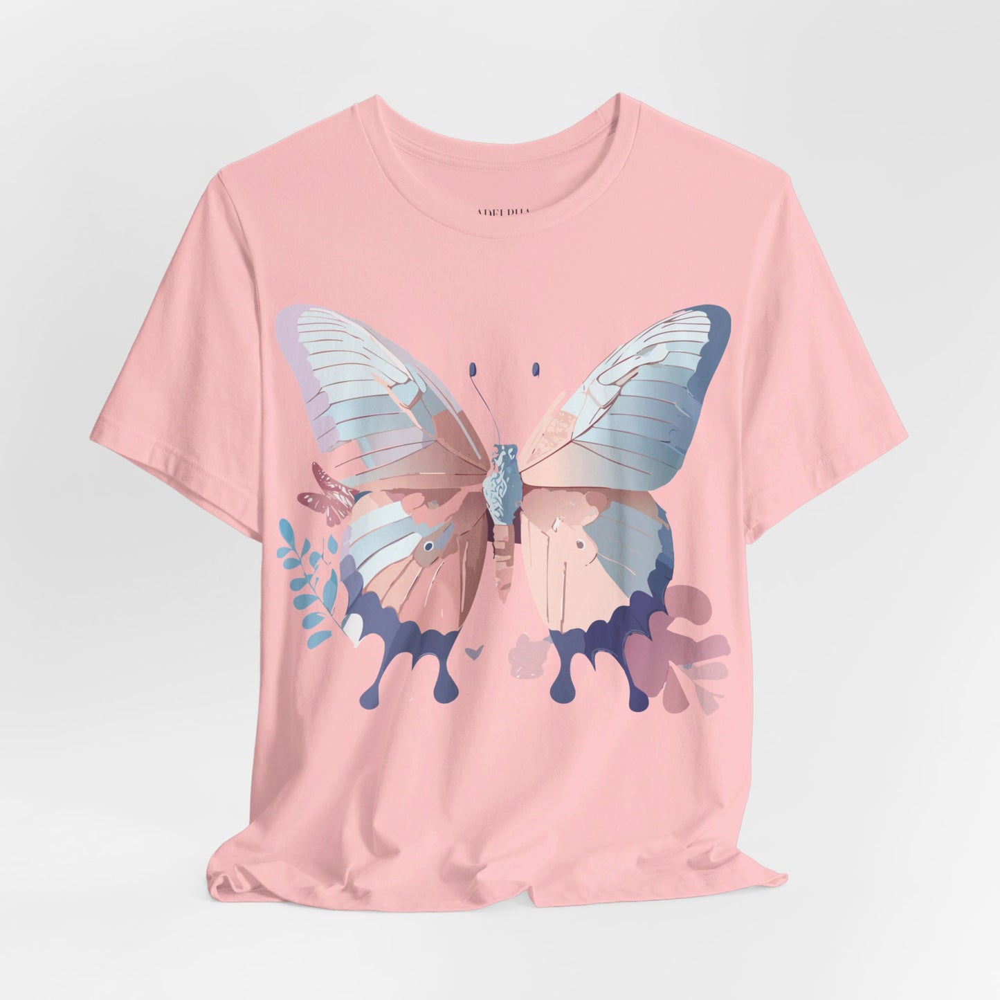 Natural Cotton Tee Shirt with Butterfly