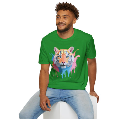 Tiger Print Unisex Softstyle T Shirt Gildan 64000 Comfort Tee