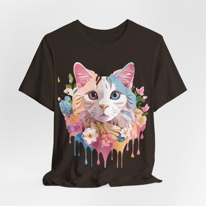 Natural Cotton Tee Shirt with Cat Printify