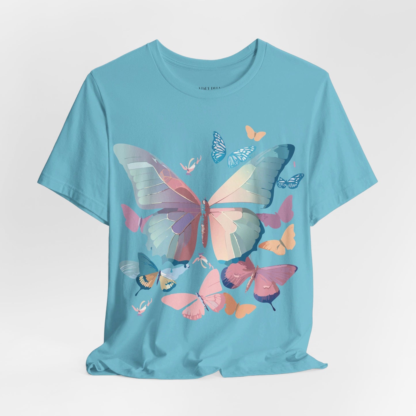 Natural Cotton Tee Shirt with Butterfly