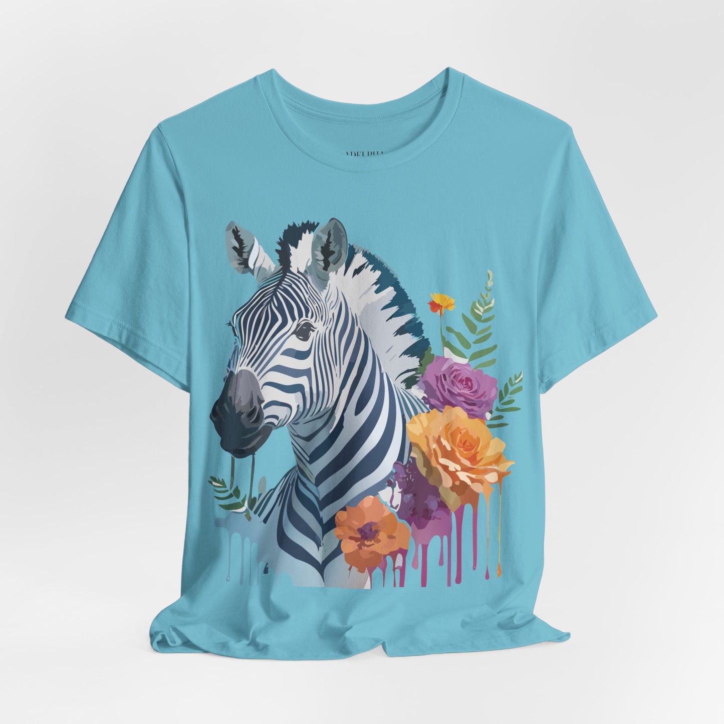 Natural Cotton Tee Shirt with Zebra