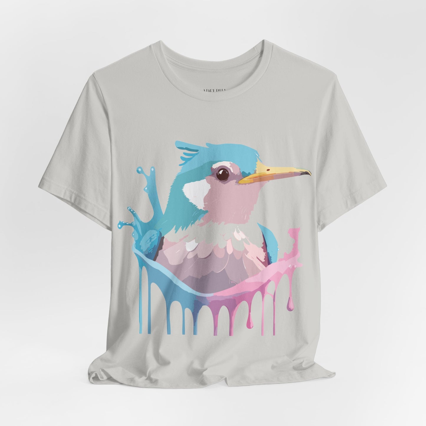 Natural Cotton Tee Shirt with Bird