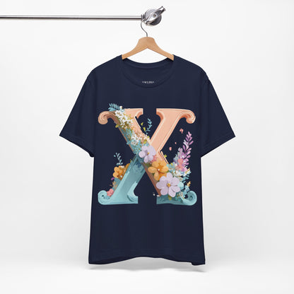 Natural Cotton Tee Shirt - Letters Collection - X Printify
