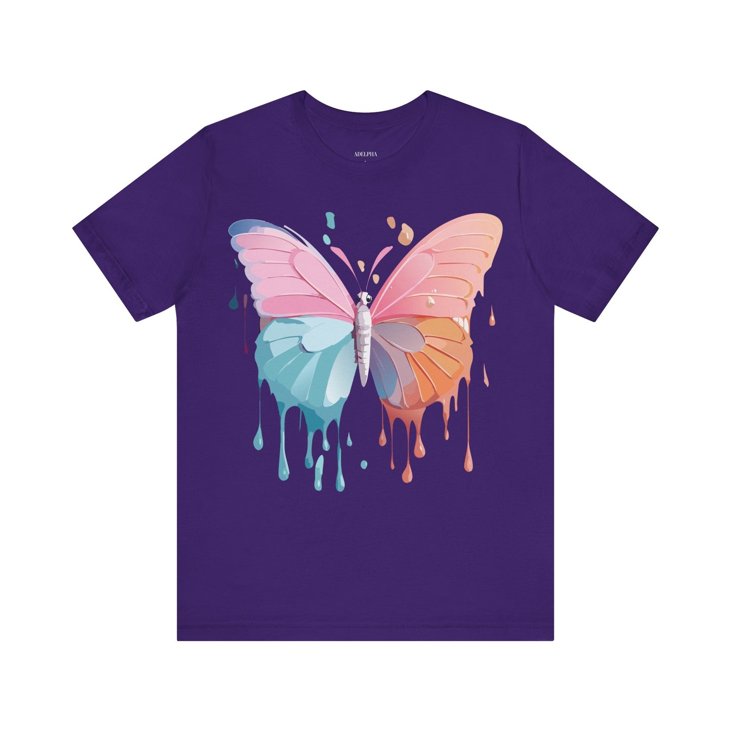 Natural Cotton Tee Shirt with Butterfly