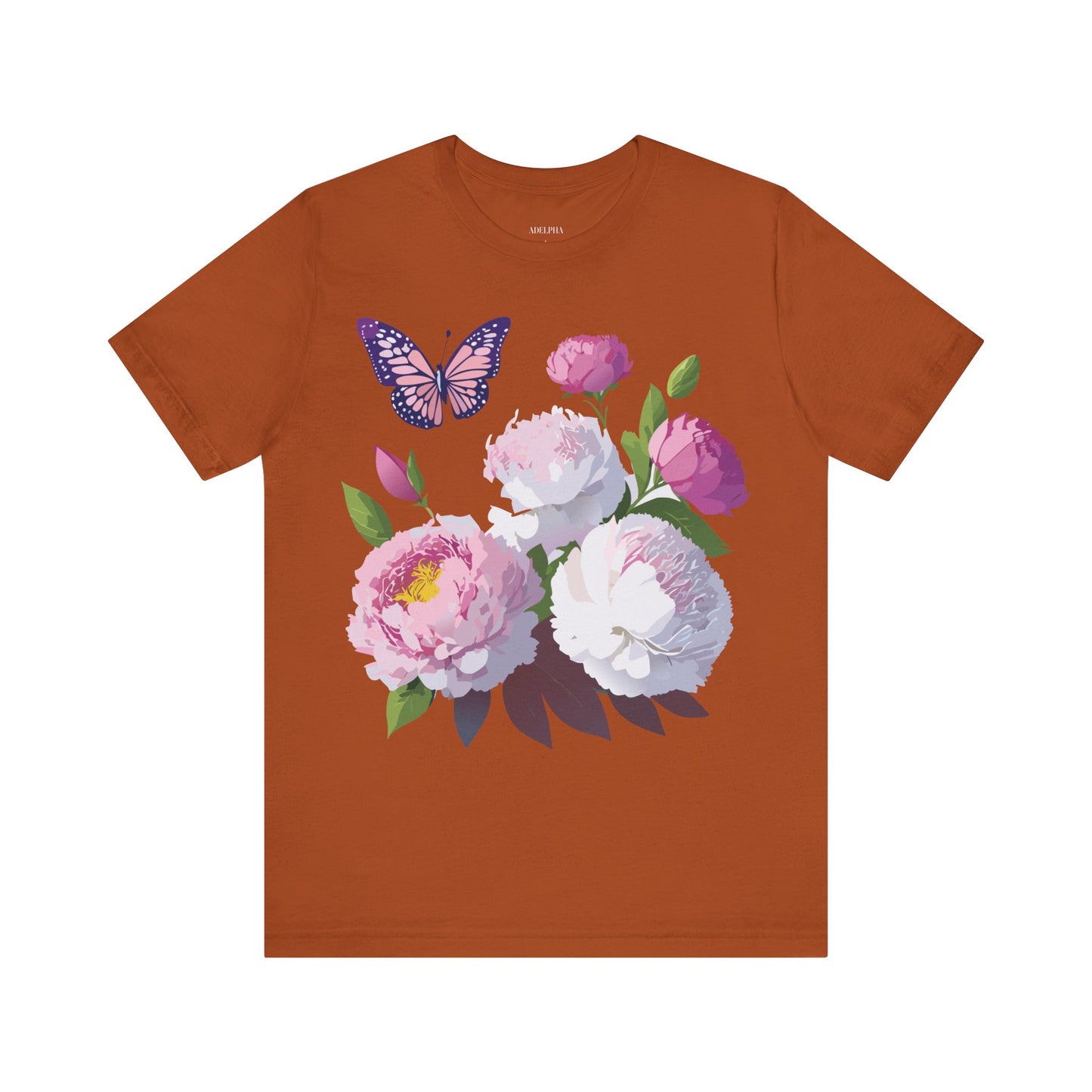 T-shirt en coton naturel avec fleurs