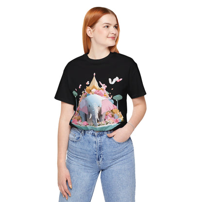 Natural Cotton Tee Shirt with Elephant Printify