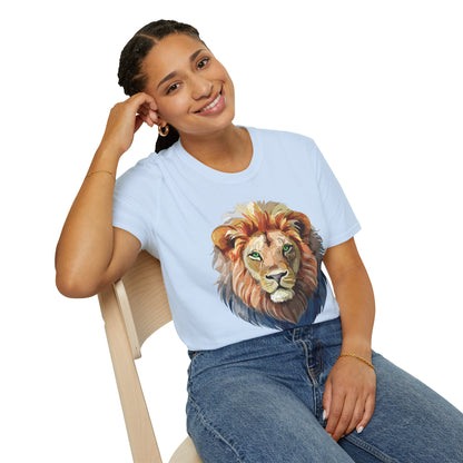 Lion Floral Tee Unisex Gildan Softstyle 64000 Cotton Short Sleeve Shirt