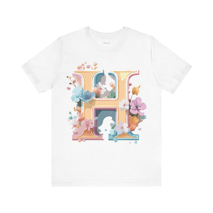 Natural Cotton Tee Shirt - Letters Collection - H Printify