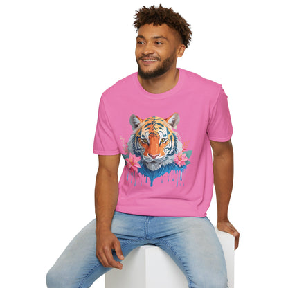 Tiger Unisex Softstyle T Shirt 100 Percent Cotton Gildan 64000 Animal Tee