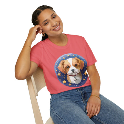Unisex Dog Shirt Animal Print Tee Gildan Softstyle 64000 Cotton
