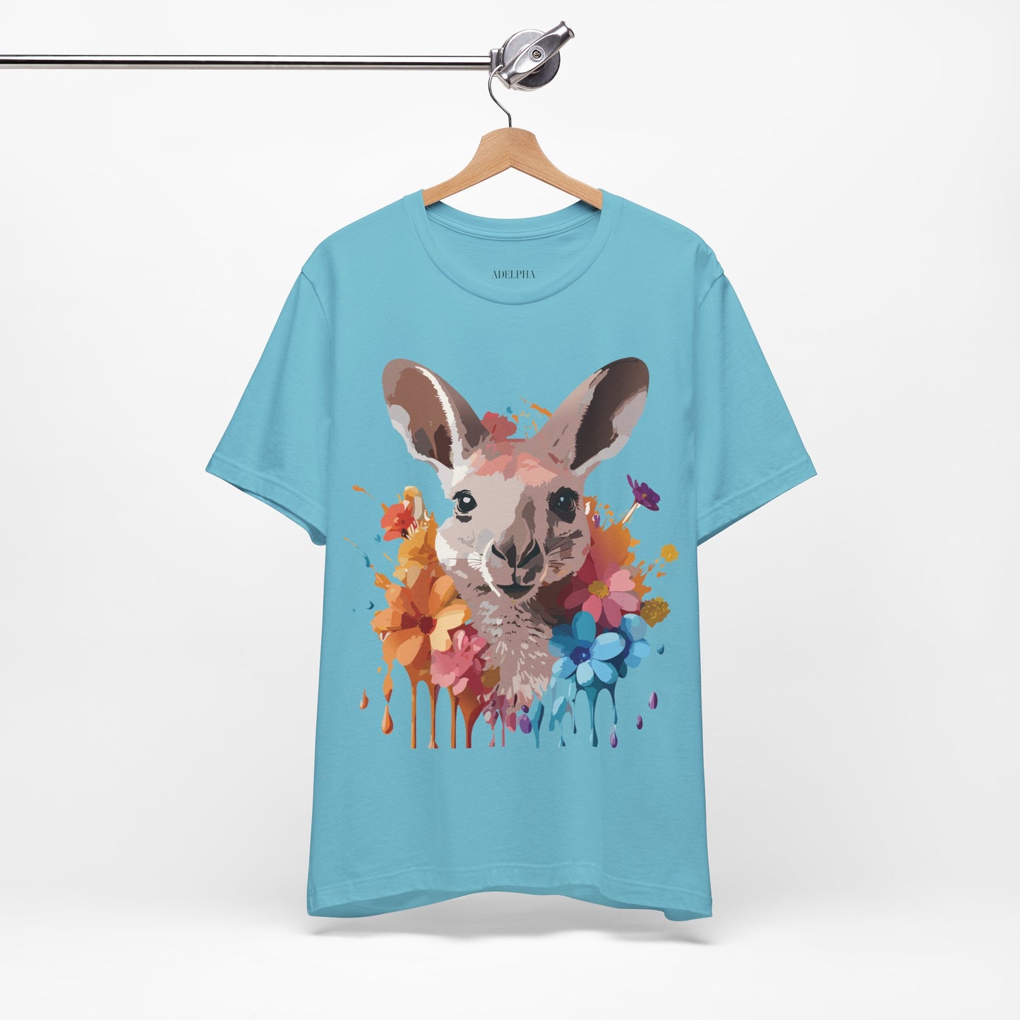 Natural Cotton Tee Shirt with Kangaroo