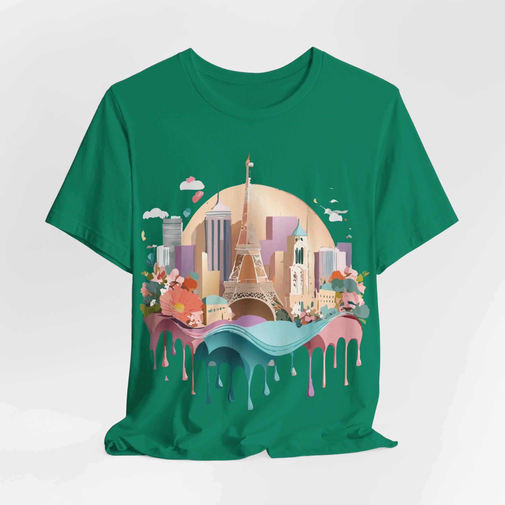 Natural Cotton Tee Shirt - Beautiful Places Collection - Paris Printify