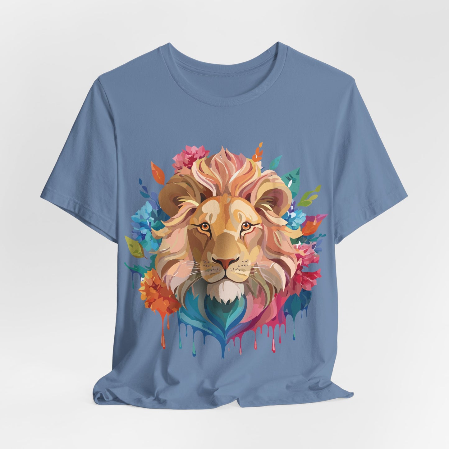 Natural Cotton Tee Shirt with Lion