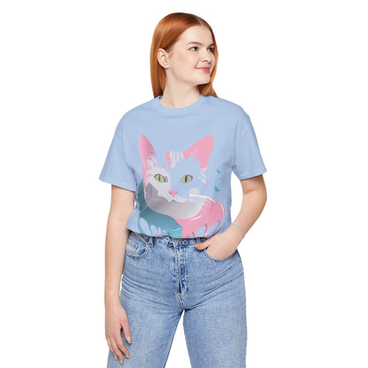 Natural Cotton Tee Shirt with Cat Printify