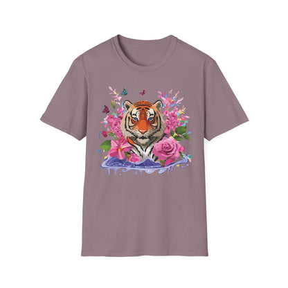 Tiger Shirt Unisex Gildan Softstyle Cotton Tee 100 Percent Ring Spun Comfort