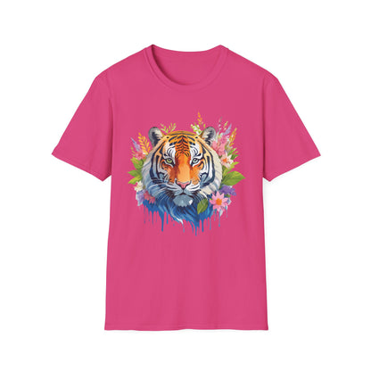 Tiger Print Unisex Gildan Softstyle Tee 64000 100 Percent Ring Spun Cotton