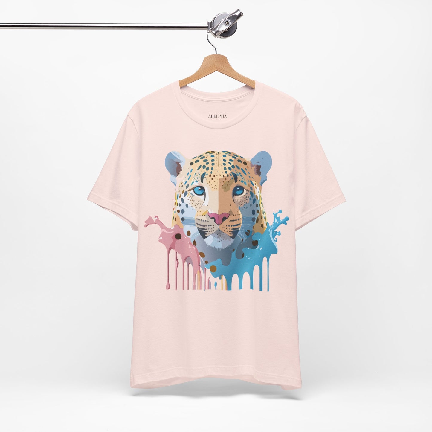 Natural Cotton Tee Shirt with Cheetah