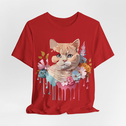 Natural Cotton Tee Shirt with Cat Printify