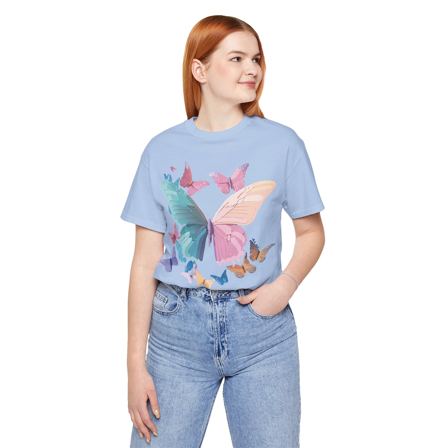 T-shirt en coton naturel avec papillon