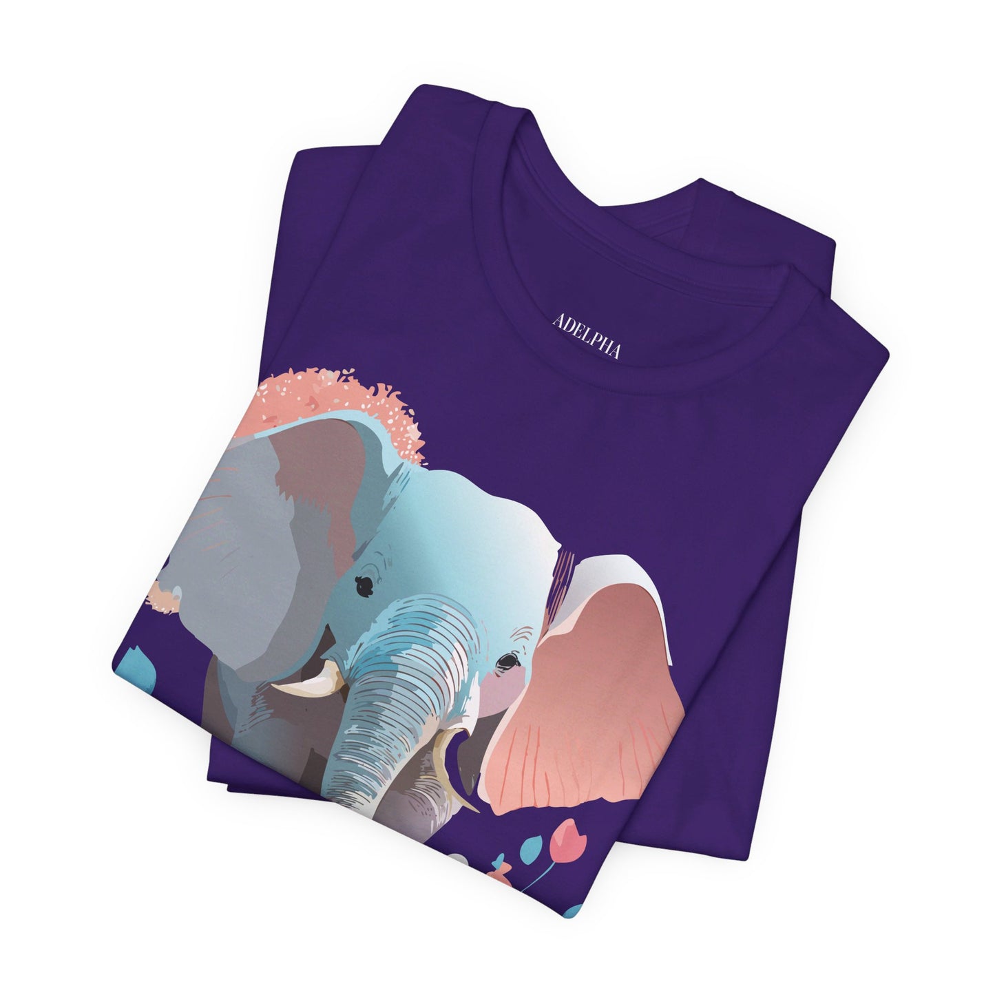 T-shirt en coton naturel avec motif éléphant