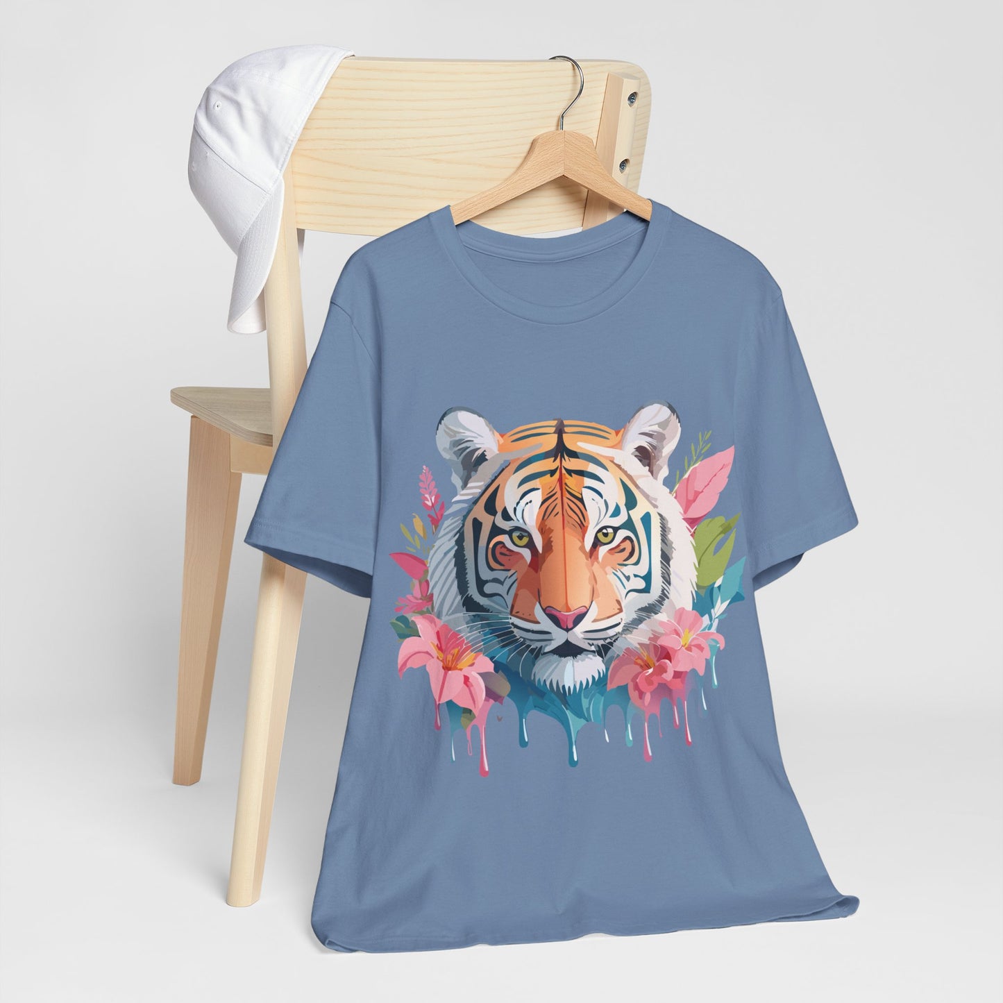 Natural Cotton Tee Shirt with Tiger