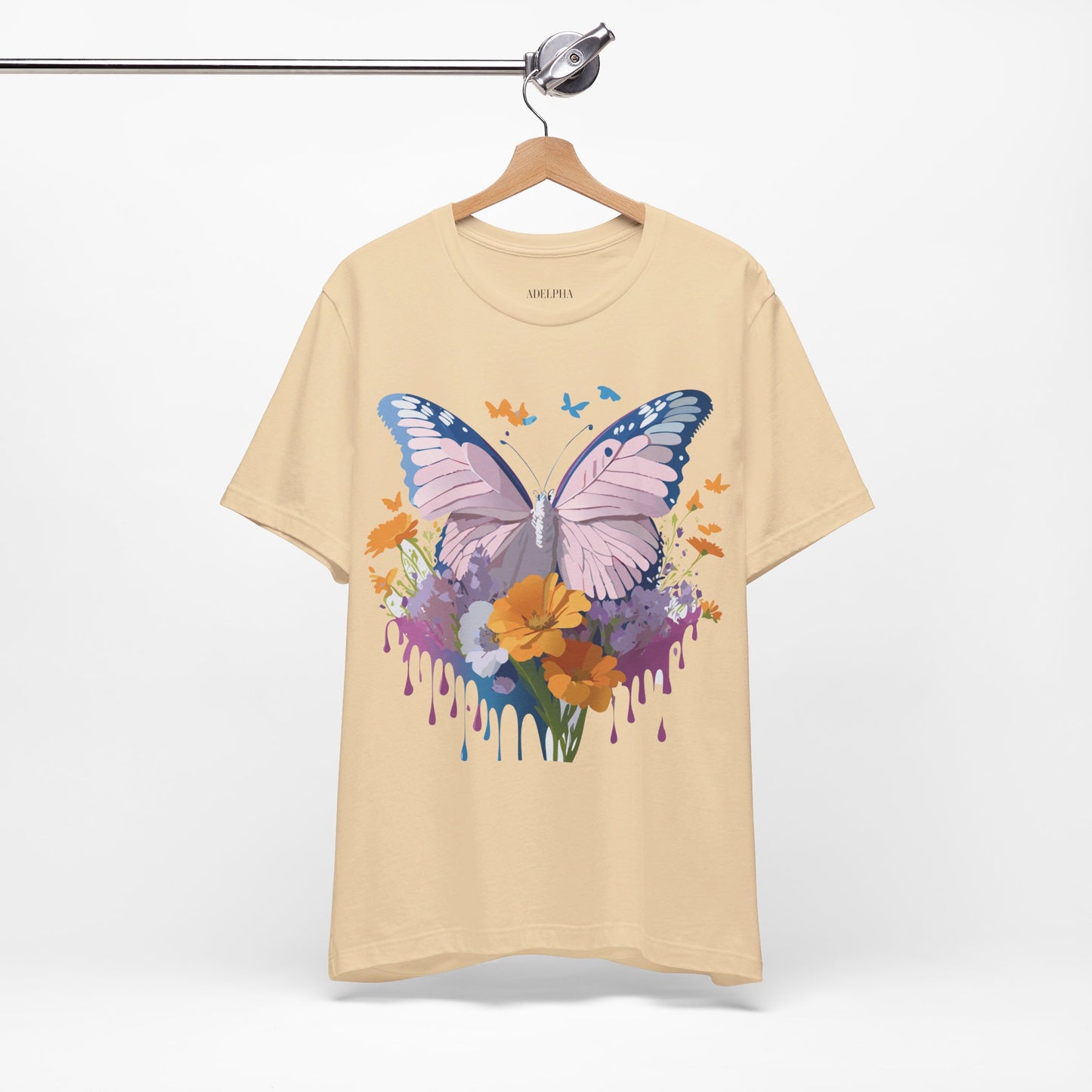 T-shirt en coton naturel avec papillon