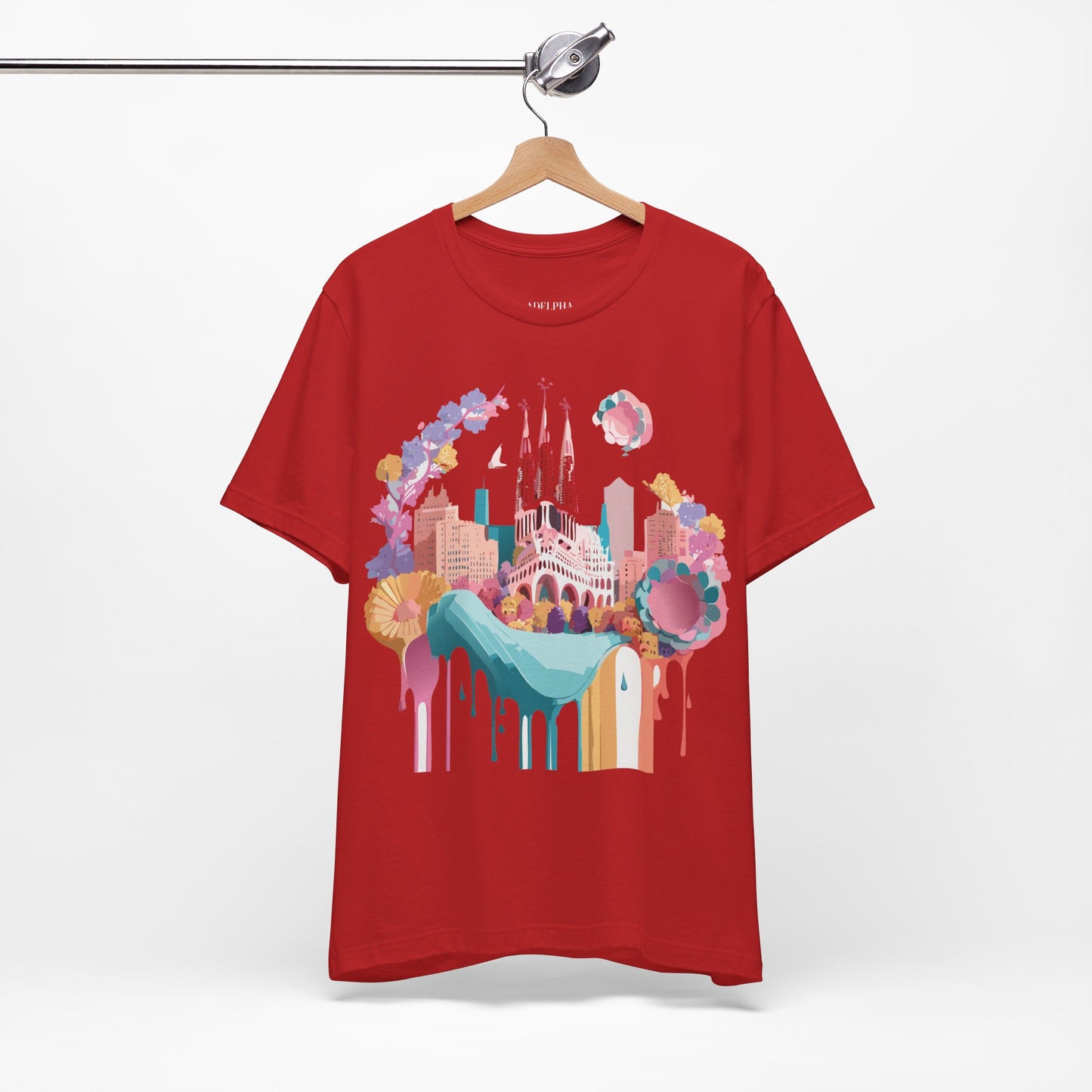 Natural Cotton Tee Shirt - Beautiful Places Collection - Barcelona