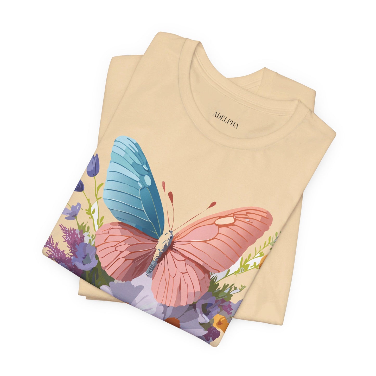 T-shirt en coton naturel avec papillon