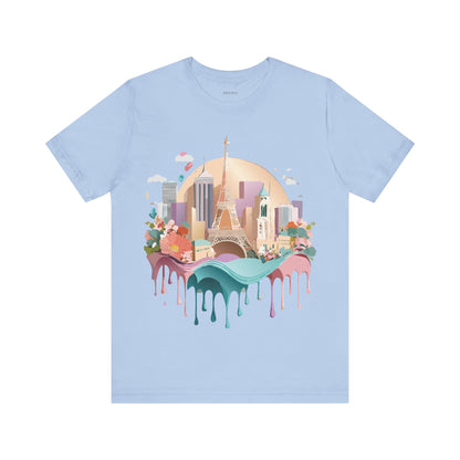 Natural Cotton Tee Shirt - Beautiful Places Collection - Paris Printify