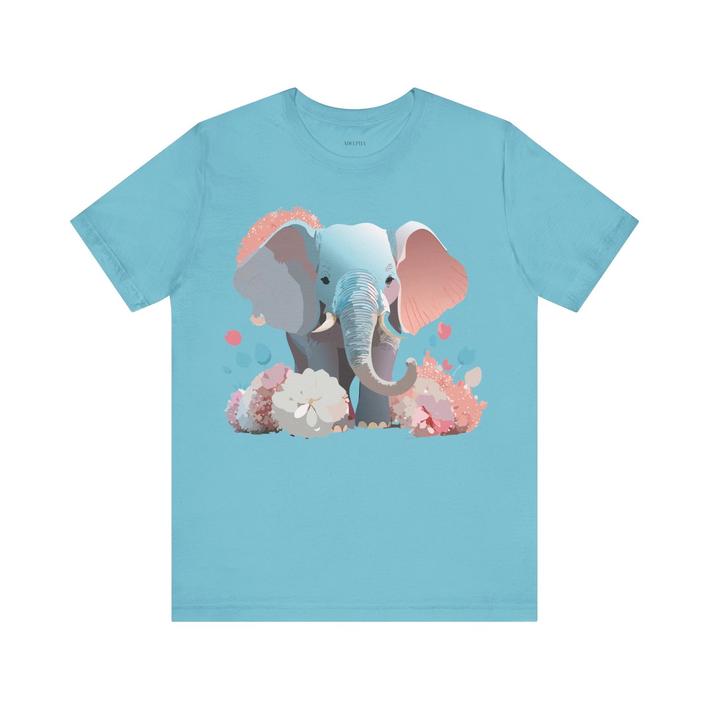 T-shirt en coton naturel avec motif éléphant