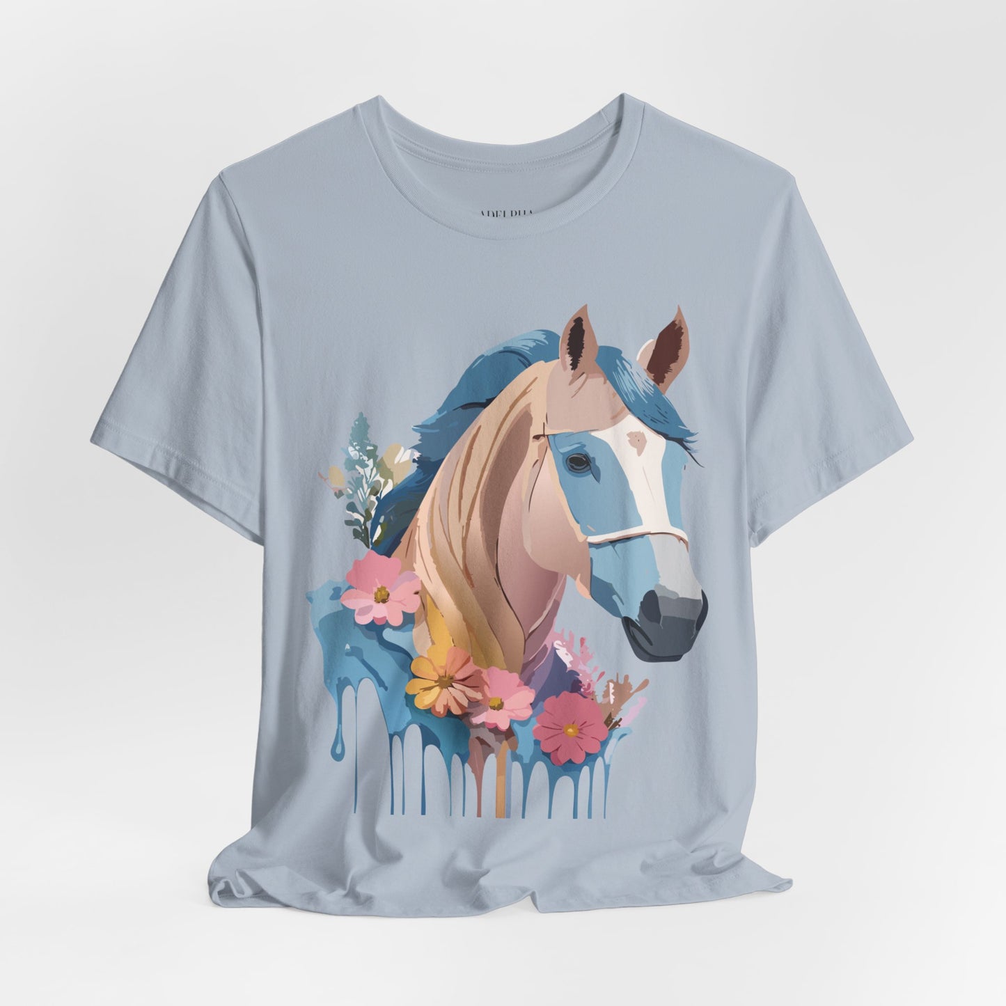 Natural Cotton Tee Shirt with Horse