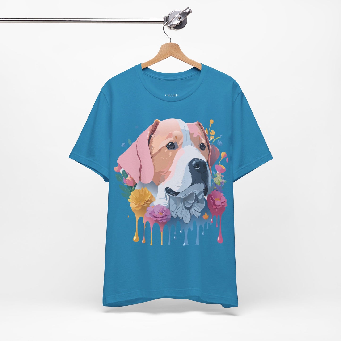 T-Shirt aus natürlicher Baumwolle mit Hund