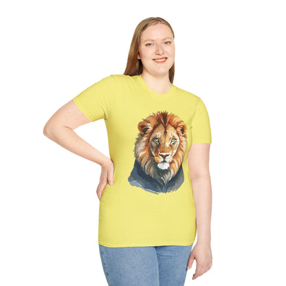 Lion Shirt Unisex Animal Tee Gildan Softstyle 64000 100 Percent Ring Spun Cotton