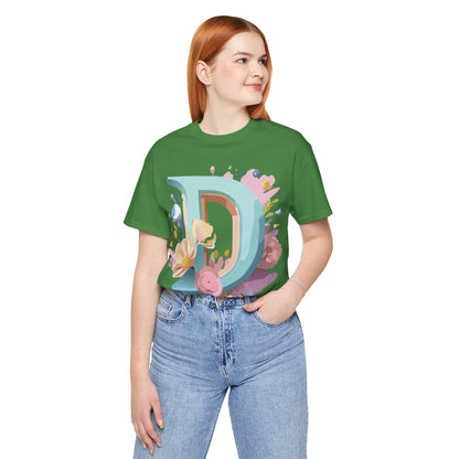 Natural Cotton Tee Shirt - Letters Collection - D Printify