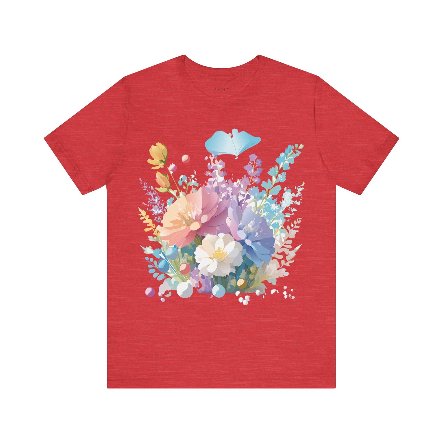 T-shirt en coton naturel avec fleurs