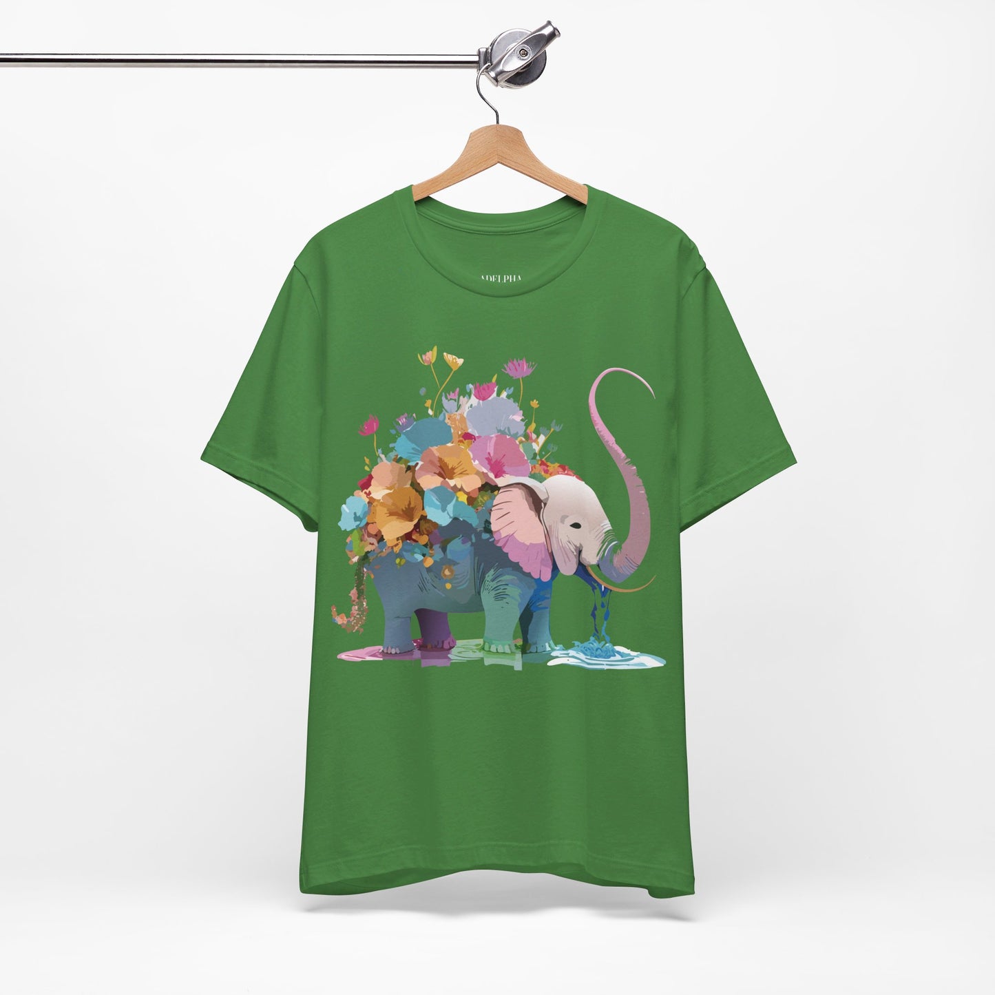 T-shirt en coton naturel avec motif éléphant