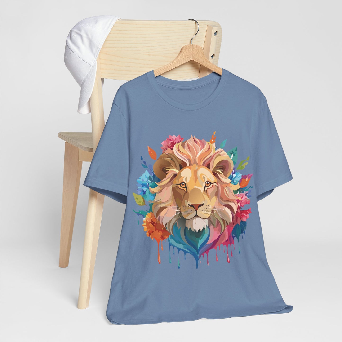 Natural Cotton Tee Shirt with Lion