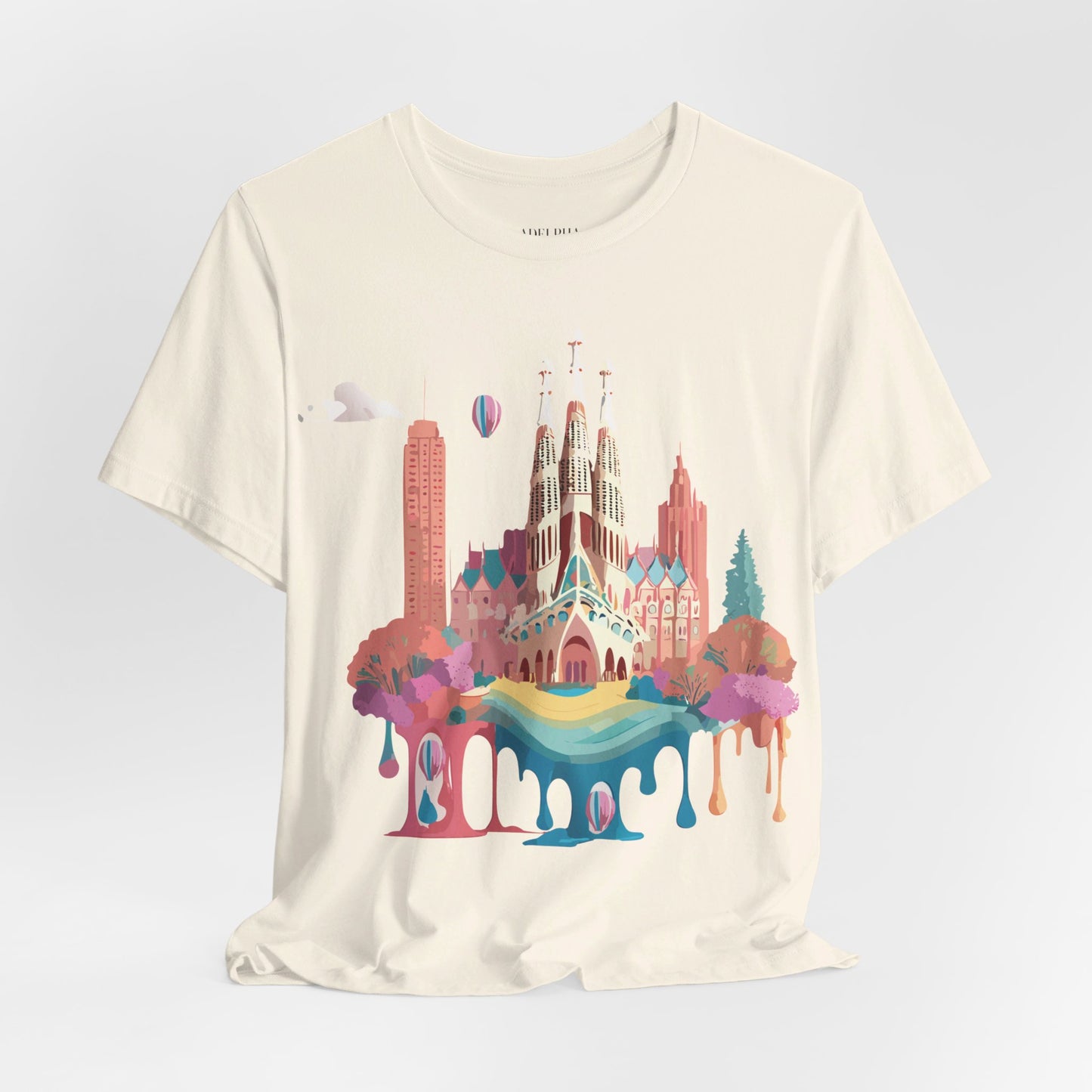 Natural Cotton Tee Shirt - Beautiful Places Collection - Barcelona