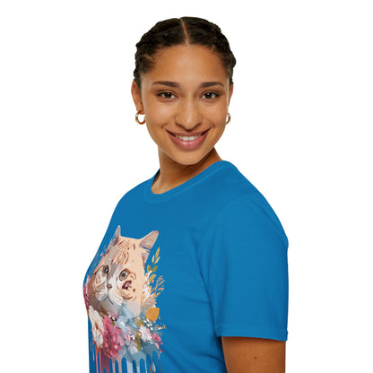 Cat Shirt Unisex Cat Tee Kitten Print Softstyle Gildan 64000