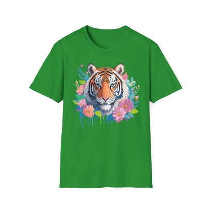 Tiger Themed Unisex Cotton Short Sleeve T Shirt Animal Print Tee