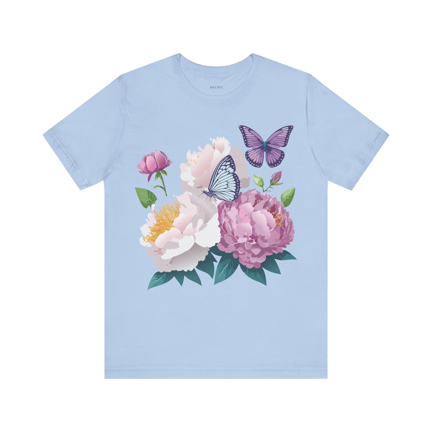 T-shirt en coton naturel avec fleurs