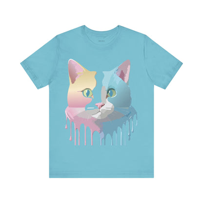 Natural Cotton Tee Shirt with Cat Printify
