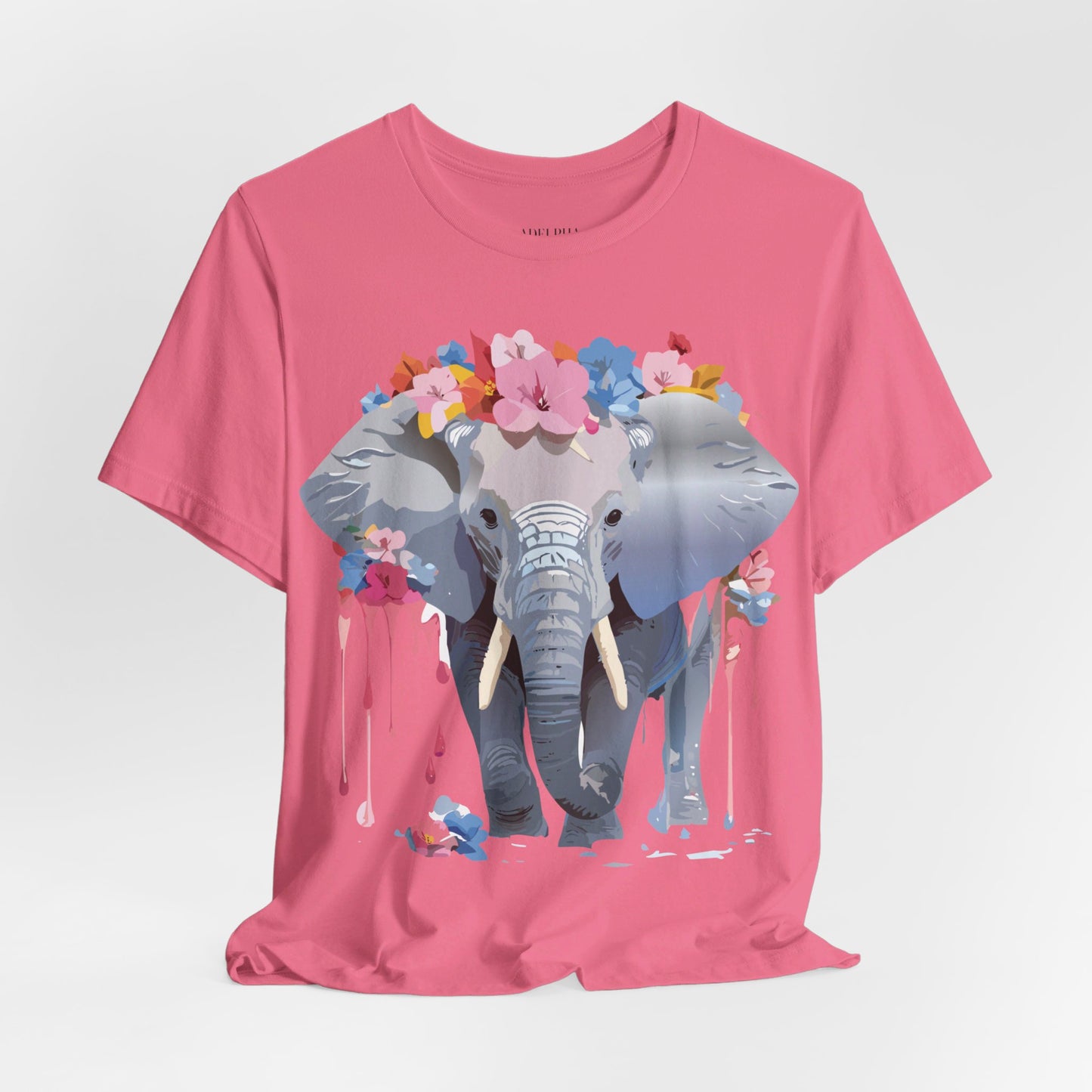 T-shirt en coton naturel avec motif éléphant