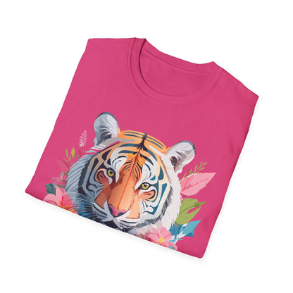 Tiger Print Unisex Softstyle T Shirt Short Sleeve Gildan 64000 Tee